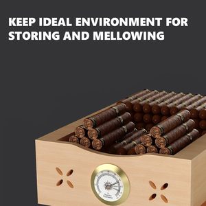 Humidor Eléctrico para Cigarros EUHOMY de 35L con Pantalla Digital, Madera de Cedro Español y Control Automático de Temperatura - Product Image 6