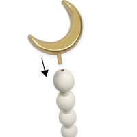 Décorations en bois créatives en forme de lune ivoire islamiques noires, 3 pièces/ensemble, ornements en bois, décorations de table Eid Mubarak