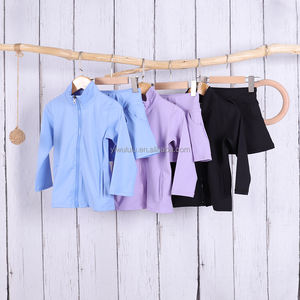 Grosir pakaian atletik anak-anak kualitas tinggi jaket olahraga Yoga Golf dengan set Legging - Product Image 4