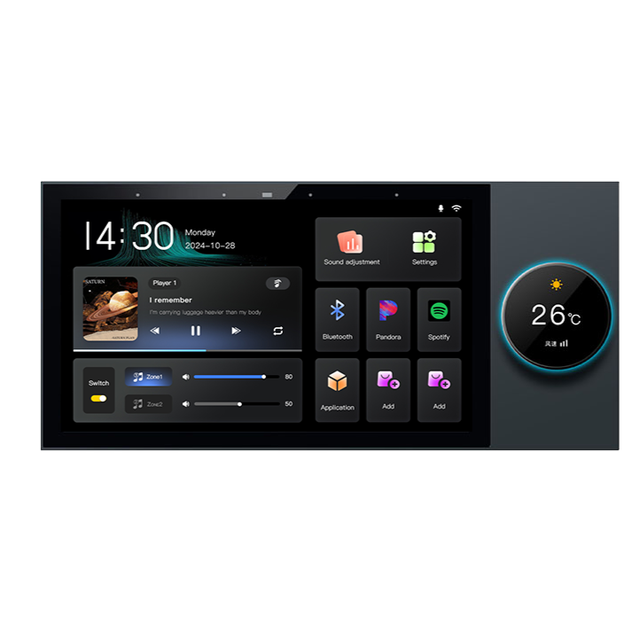 7-Inch Smart Home Audio Amplifier Ceiling Speaker Android 11 Host Two Zones Independent Play for Background Music Home Systems