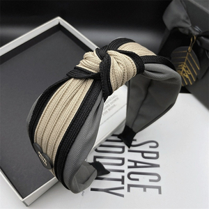 Diadema <span class=keywords><strong>de</strong></span> Moda Coreana <span class=keywords><strong>para</strong></span> Mujer, Hecha a Mano, Combinable con Todo, Diadema <span class=keywords><strong>de</strong></span> <span class=keywords><strong>Lana</strong></span> Tejida con Nudo Ancho - Product Image 5