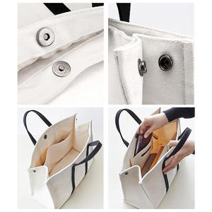 Gahumi Sac fourre-tout en coton de haute qualité de conception personnalisée en tissu naturel, style pliant et motif de dessin animé sur toile - Product Image 5