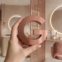 Lettres en métal 3D personnalisées avec halo lumineux, polies miroir, en acier inoxydable, enseignes rétroéclairées pour restaurant, devanture de magasin extérieure, logo LED