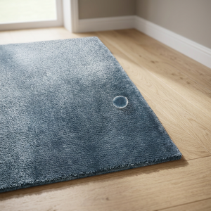 Alfombra de área de pelo medio antideslizante con degradado azul personalizado, de lujo moderno, hecha a mano con lana y seda, con patrón abstracto para el hogar - Product Image 3