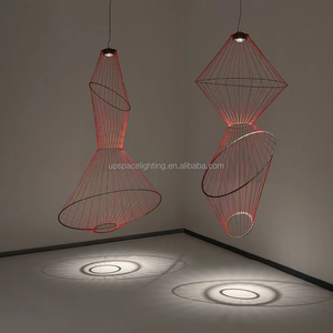 XCP19843 designer <strong>lamp</strong> European Style Contemporary Industrial Crystal Rope Chandelier <strong>Stained</strong> <strong>Glass</strong> <strong>Shade</strong> Creative Design - Product Image 3