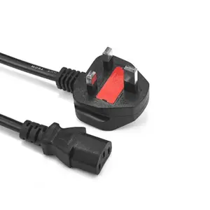 High Quality 3 Wire With Fuse Power Cord Cable Plug Socket AC UK Power Cords