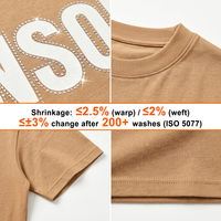 Private Label Vintage 250GSM Schwergewichtiges Baumwoll-T-Shirt mit Kundenspezifischem Übergroßem Unisex-Design, Einfarbig mit Strass-Siebdruck für Herren