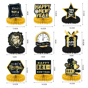 Set di Decorazioni <span class=keywords><strong>per</strong></span> Festa di <span class=keywords><strong>Capodanno</strong></span> 2026, Fiori di Carta a Spirale, Bandierine, Ornamenti a Nido d'Ape, Accessori <span class=keywords><strong>per</strong></span> Foto <span class=keywords><strong>per</strong></span> Decorazioni di <span class=keywords><strong>Capodanno</strong></span> - Product Image 6