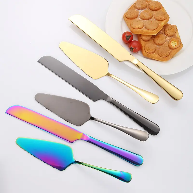 Venda quente Faca De Bolo De Aço Inoxidável e Pá Conjunto De Duas Peças Faca De Pão Pizza Queijo Utensílios De Cozinha Baking Suit Louça