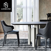 Plateau en pierre frittée personnalisé OEM + table de salle à manger moderne de luxe en acier inoxydable