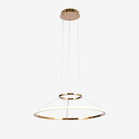 Plafonnier Led suspendu composé d'anneaux linéaires, design moderne, intensité d'éclairage réglable, luminaire décoratif de plafond, diamètre réglable, idéal pour un hôtel