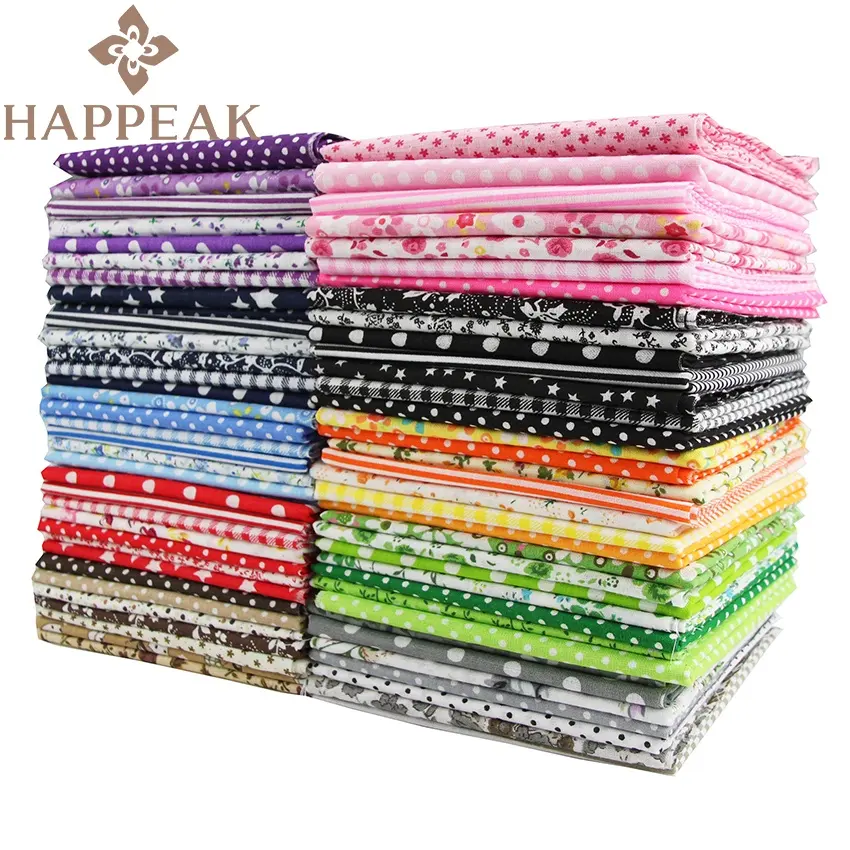 Happeak precut Fabric 7ชิ้นต่อชุด10x10นิ้วสแควร์25ซม. ผ้าฝ้ายพิมพ์หลายสี