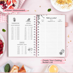 Carnet de recettes vierge à spirale et couverture rigide <span class=keywords><strong>pour</strong></span> journal de cuisine personnalisé, organiseur de papeterie, cadeau de cuisine - Product Image 2