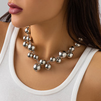 YW gros géométrique perle connexion exagérée grosses perles et colliers courts colliers pour les femmes