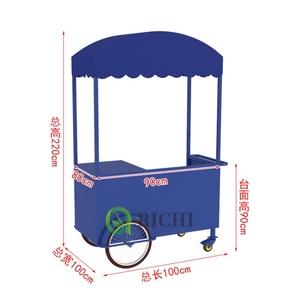 Chariot de vente organisé par camion de nourriture de chariot poussoir de grande capacité pour des affaires de barre de jus de smoothie de boisson - Product Image 4