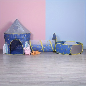 3pcs Garçons Enfants Tente de Jeu Baby Space World Playhouse Toy Toddler Princess Tent avec Ball Pool <span class=keywords><strong>Tunnel</strong></span> - Product Image 6