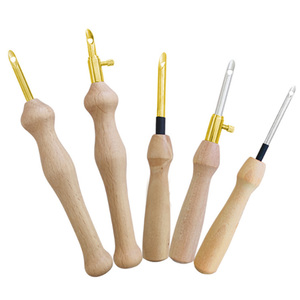 Laine Outil De Couture Manche En <span class=keywords><strong>Bois</strong></span> Épais Broderie Stylo Poinçon Aiguille En <span class=keywords><strong>Bois</strong></span> Poinçon Aiguille Points Crochet Crochet - Product Image 1