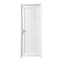 Échantillon gratuit Porte intérieure moderne à double vitrage personnalisée Porte à battant Upvc en verre commerciale avec verre pour salle de bain