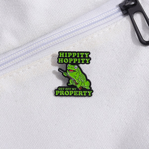 銃合金ドリップエナメルブローチピン付き漫画グリーンカエル卒業用ラペルピン用スタイリッシュ衣料品アクセサリーを強化 - Product Image 2