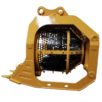 Godet rotatif pour excavatrice de 30 tonnes avec tamis anti-colmatage, tambour à mailles, panneaux de tamis remplaçables, godet hydraulique à tambour rotatif