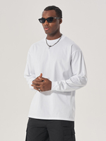 T-shirt personnalisé en gros de haute qualité 100% coton lourd, logo personnalisé, t-shirt à manches longues pour homme
