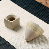 Tasse à thé en poterie japonaise artisanale 100 ml, tasse à café conique minimaliste, mug cadeau zen pour la préparation du thé et du café au foyer