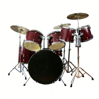 Kit de batterie pour débutants : grosse caisse, caisse, tom, 7 fûts, 4 cymbales