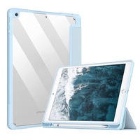 Kalemlik Tablet akrilik temizle geri yumuşak kenar kapak Ipad kılıfı 10.2 2021 2020 2019 9. 8th 7th Gen akıllı PU deri kılıf