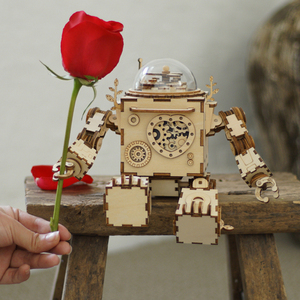 Robotime Rokr Factory Giocattolo Educativo AM601 Carillon Steam Punk Puzzle 3D in <span class=keywords><strong>Legno</strong></span> Fai da Te - Product Image 1