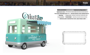 Sightseeing Electric Four-Wheel Mobile Snack Cart, Multi-Functional Beverage Vending Cart For Coffee And Milk Tea - Product Image 2