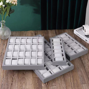 Sang Trọng Đồng Hồ Hiển Thị Giá Cửa Hàng Cửa Hàng Showcase PU Da Nhung Đồng Hồ Chủ Set Đồng Hồ Hiển Thị Tray Cho 6 12 24 30 Khe Cắm - Product Image 6