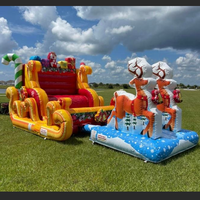 Canapé gonflable extérieur de qualité commerciale pour Noël Canapé gonflable pour traîneau du Père Noël Maison de rebond Canapé géant Chaise photo pour enfants