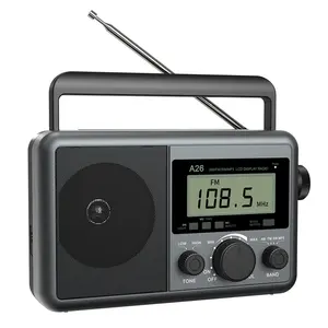 Portable Shortwave Radio AM FM Receiver With External Antenna Jack Stereo Digital Alarm Clock Radio