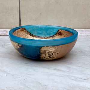 ชามเรซิ่นไม้สุดหรู พร้อมฐานไม้ทำมือและหน้าเรซิ่นเงางาม เหมาะสำหรับตกแต่งบ้าน จัดแสดงผลไม้ และเป็นของขวัญที่ใส่ใจ - Product Image 2