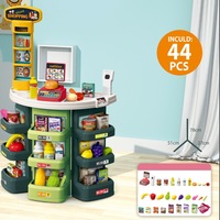 Maison de jeu en plastique pour enfants ustensiles de cuisine établi Table de restauration rapide caisse enregistreuse boîte de bricolage pour supermarché décrochage Shopping