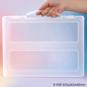 SUNSHING Clear Plastic File Storage Box Office Document Organizer Portable Project Case for <b>Scrapbook</b> Paper Craft Stationery - Product Image 1
