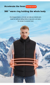 Sports d'extérieur d'hiver Motocyclisme Ski <span class=keywords><strong>Chasse</strong></span> Style décontracté <span class=keywords><strong>Gilet</strong></span> <span class=keywords><strong>chauffant</strong></span> Lavable sans capuche Gilets chauffants pour hommes femmes - Product Image 6