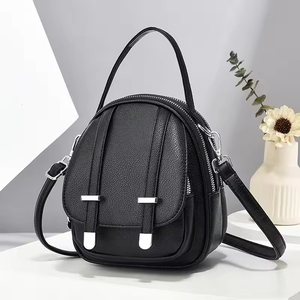 Vintage <b>Small</b> <b>Backpack</b> Shoulder Bag Women Soft PU Leather Crossbody Bag Multifunction Casual Lady Handbag - Product Image 1