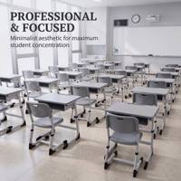 Ensemble bureau et chaise pour étudiants à hauteur réglable, mobilier scolaire ergonomique pour les projets en classe, ensemble de mobilier scolaire de haute qualité