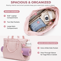 Sac fourre-tout personnalisé pour femme, grande capacité, en polyester, sac à bandoulière, imperméable, décontracté, pour le shopping et le travail, OEM ODM, vente en gros