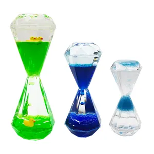 upward liquid timer in shape of diamond for kids liquid motion timer toy