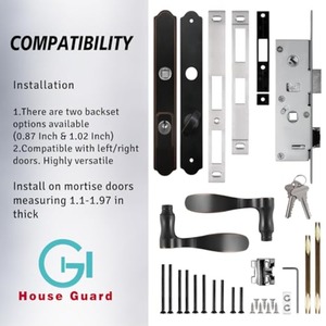 Storm <strong>Door</strong> <strong>Handle</strong> <strong>Replacement</strong> with Deadbolt and Latch Bolt System Heavy Duty Lockset for 1.1 to 1.97 Inch Thick <strong>Doors</strong> - Product Image 5