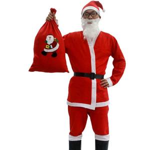 Vente en gros de 5 pièces de costumes de Père Noël rouge pour <span class=keywords><strong>homme</strong></span> et femme, costumes de Noël pour enfants, tenues de Père Noël pour adultes - Product Image 5