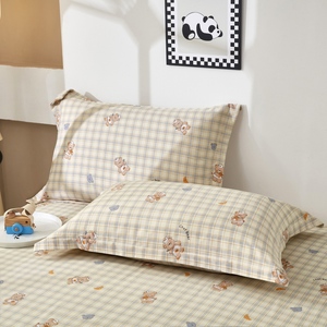 Tấm trải giường sợi hai lớp cotton dệt kim màu trơn phong cách Ins tấm trải giường bảo vệ nệm có thể giặt được Bộ Ga trải giường 3 mảnh thiết kế nhà máy - Product Image 3