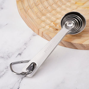 Ensemble de cuillères à mesurer compactes en acier inoxydable antirouille, empilables, pour la cuisine, la pâtisserie, le thé, le café, le lait - Product Image 4