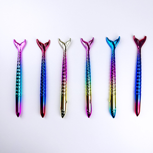 Promosyon güzel yaratıcı güzel promosyon hediyesi gökkuşağı renkli plastik balık şekli kalemler sevimli kırtasiye Mermaid kalem - Product Image 4