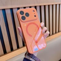 Coque de téléphone magnétique sans fil de luxe couleur macaron pour iPhone 18 17 Pro Max, étui de protection antichoc avec lentille en verre