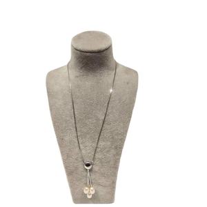 Pendentif en perle rose d'eau douce naturelle en gros avec chaîne en argent de pureté 92.5 par la fabrication - Product Image 1