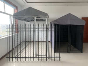 Recinto Rete Metallica Elettrosaldata Zincata da Esterno per Cani di Grossa Taglia 1,5m x 3m x 1,8m con Porta, Gabbie per Animali Domestici all'Ingrosso - Product Image 5