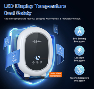 Wholesale company 220V 5500W Slim Multi Instantaneous Instant <b>Bath</b> Water Heater Quickly Heating For House - Product Image 2